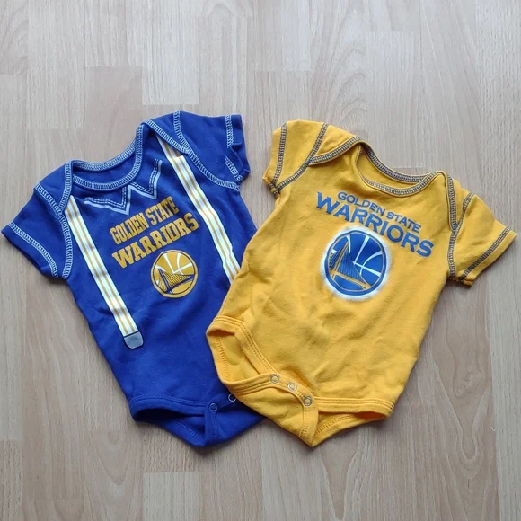 BRAND NEW! Golden State Warriors NBA Set of Baby Onesies Onesie 0-3  months - Main Image